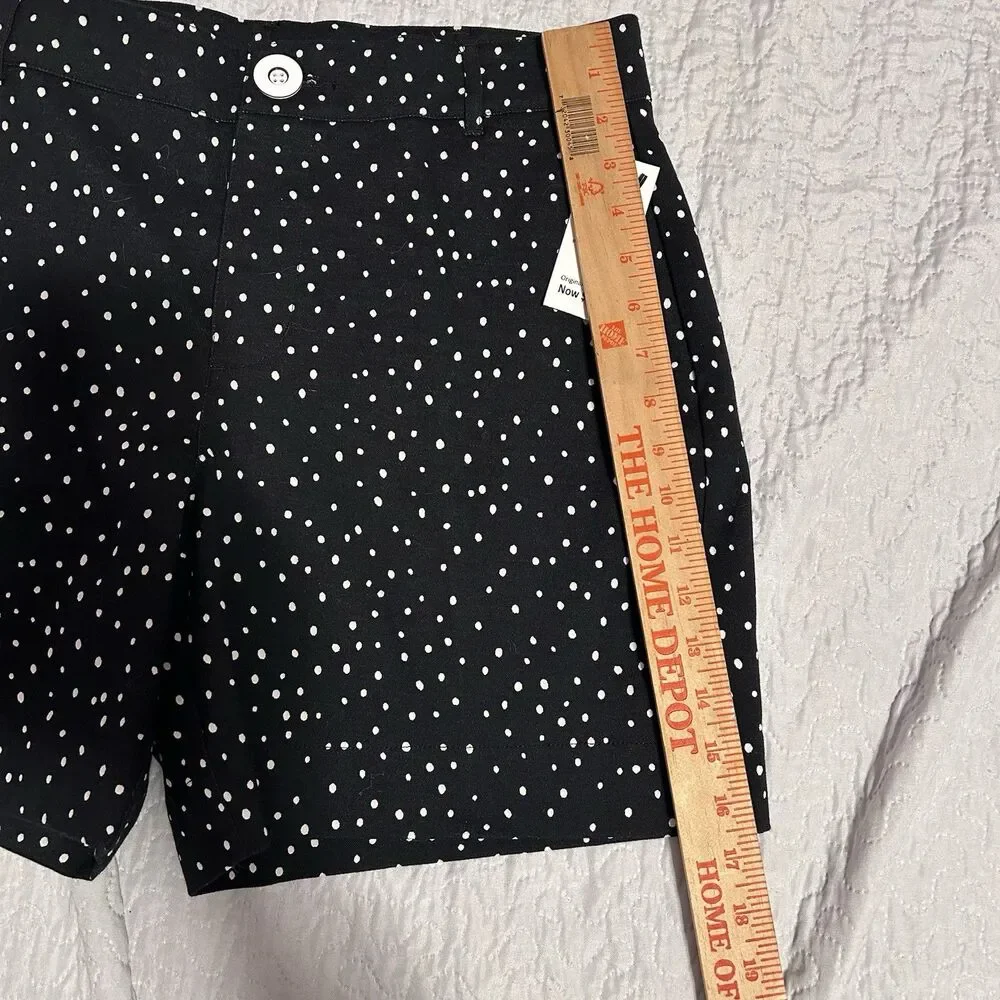 Cabi Pasadena Polka Dot Shorts Black White Size 10 NWT Classic Summer